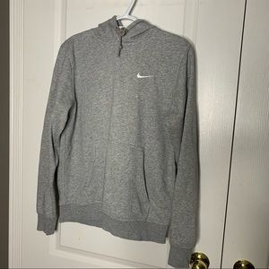 Grey Nike Hoodie With Swoosh Logo Size Medium